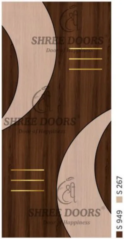 Eco Shine Gold Patti Laminated Doors Door - Model CPG 105**