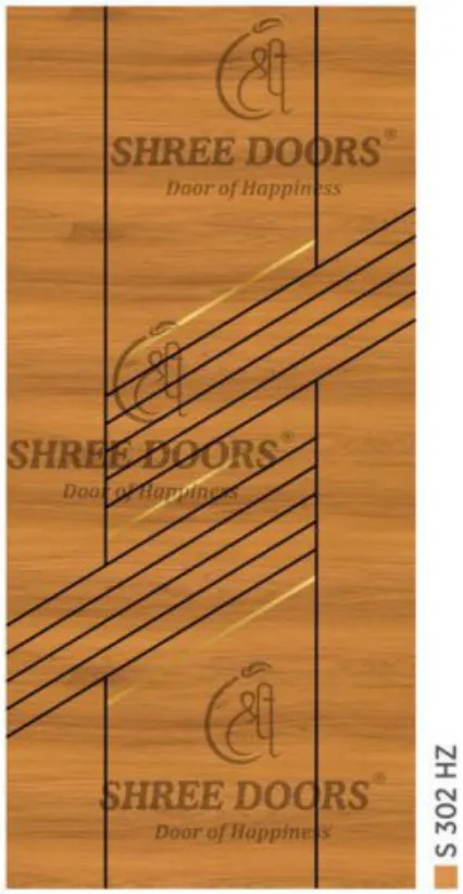 Eco Shine Gold Patti Laminated Doors Door - Model CPG 106**