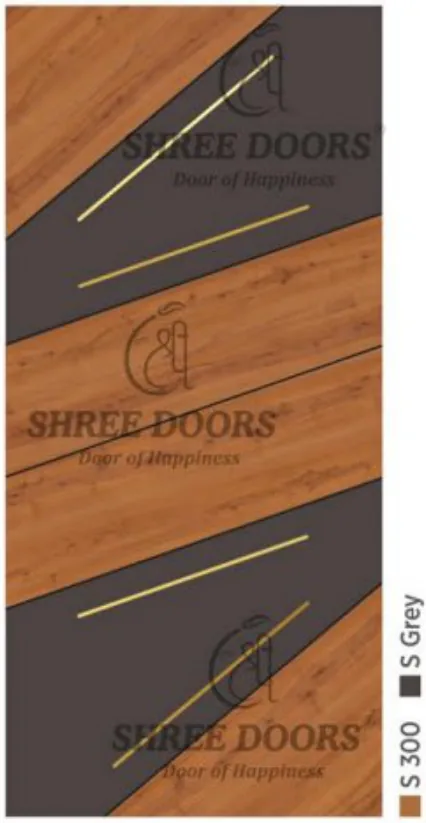 Eco Shine Gold Patti Laminated Doors Door - Model CPG 107**