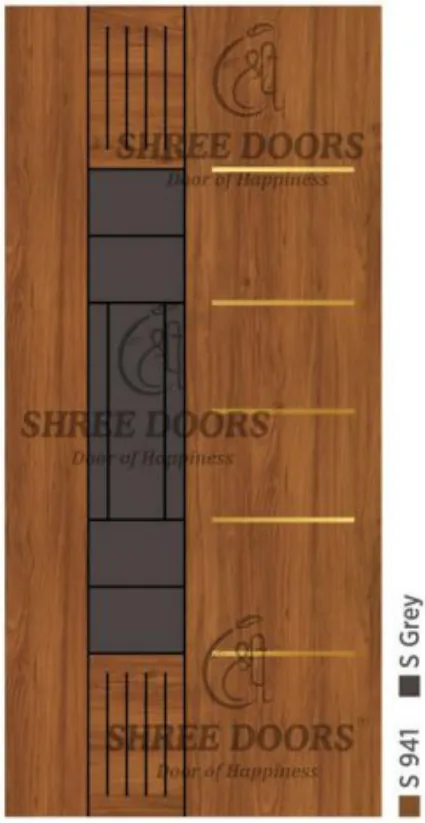 Eco Shine Gold Patti Laminated Doors Door - Model CPG 108**
