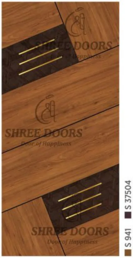 Eco Shine Gold Patti Laminated Doors Door - Model CPG 109**
