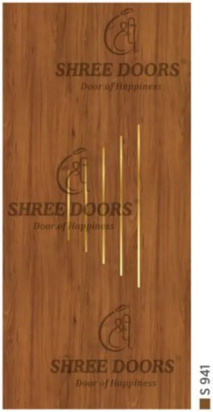 Eco Shine Gold Patti Laminated Doors Door - Model CPG 112**