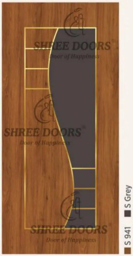 Eco Shine Gold Patti Laminated Doors Door - Model CPG 114****