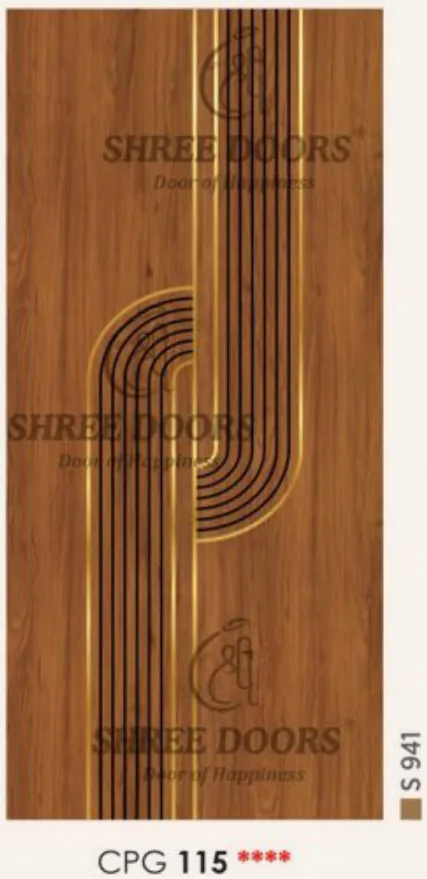 Eco Shine Gold Patti Laminated Doors Door - Model CPG 115****
