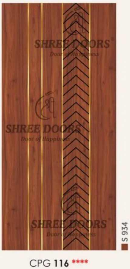Eco Shine Gold Patti Laminated Doors Door - Model CPG 116****