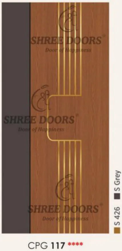 Eco Shine Gold Patti Laminated Doors Door - Model CPG 117****