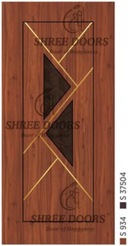 Eco Shine Gold Patti Laminated Doors Door - Model CPG 122****