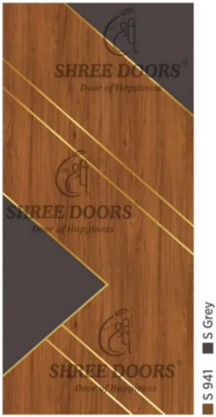Eco Shine Gold Patti Laminated Doors Door - Model CPG 123****