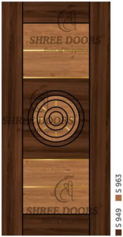 Eco Shine Gold Patti Laminated Doors Door - Model CPG 124****
