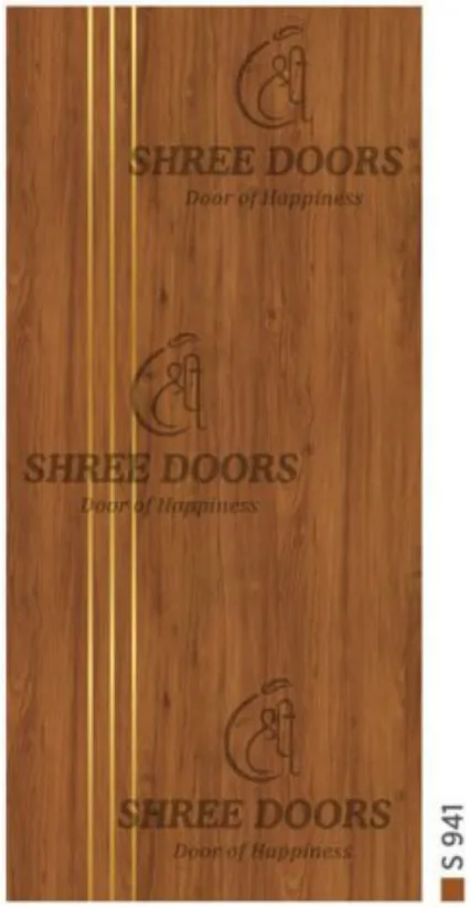 Eco Shine Laminated Gold Patti Doors Door - Model SL 7110