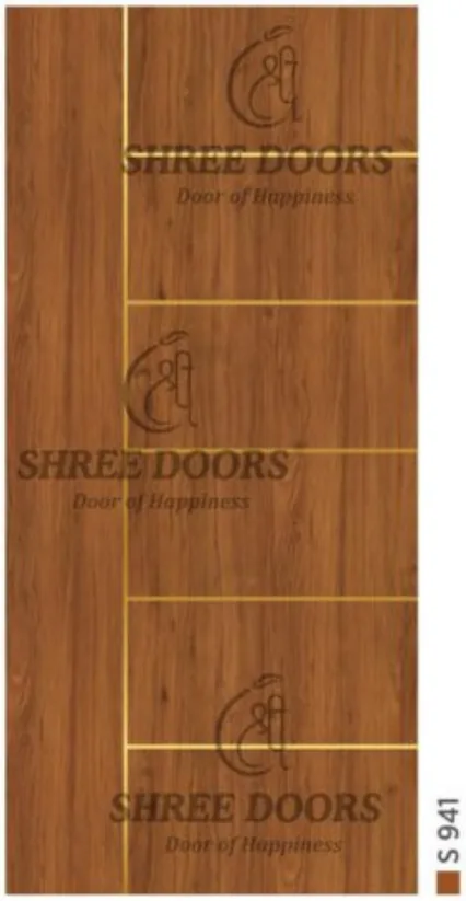 Eco Shine Laminated Gold Patti Doors Door - Model SL 7111