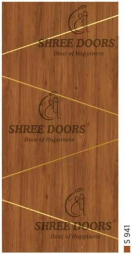 Eco Shine Laminated Gold Patti Doors Door - Model SL 7120