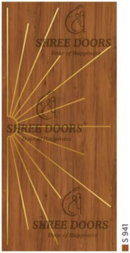 Eco Shine Laminated Gold Patti Doors Door - Model SL 7122▲▲
